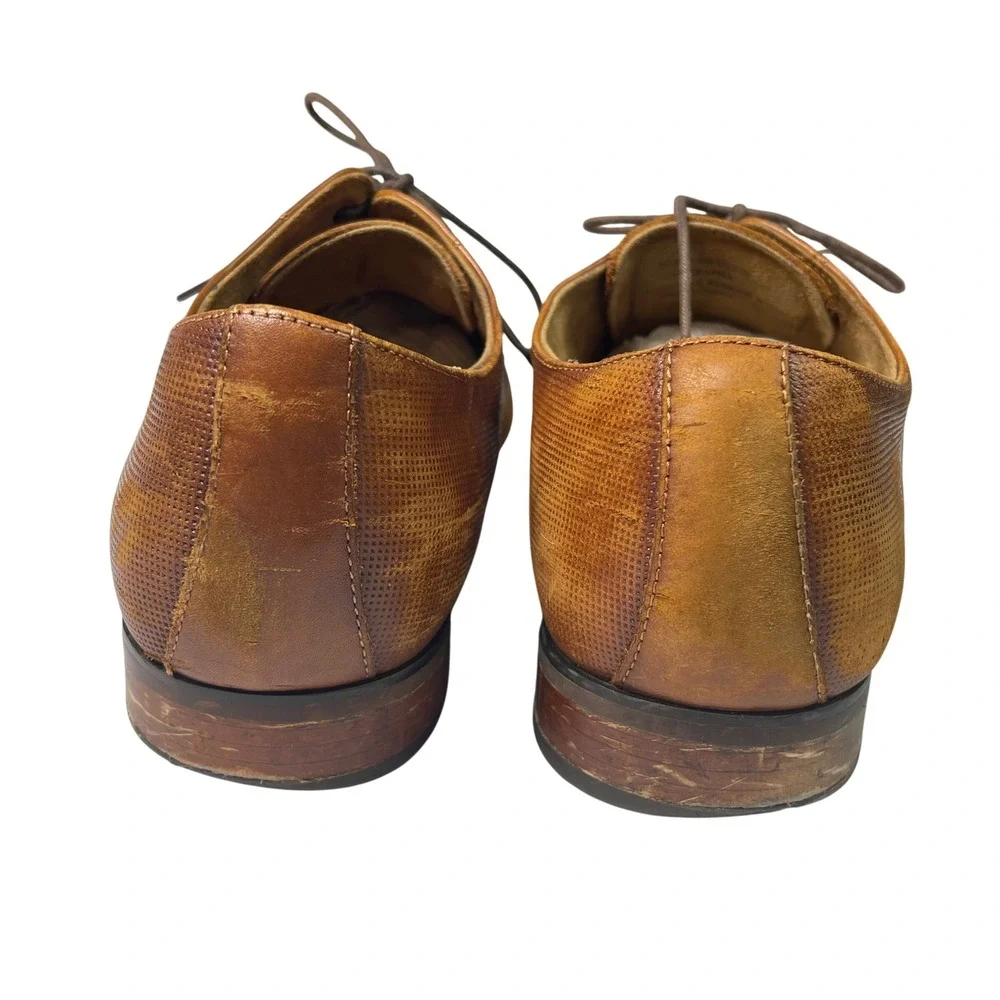 Florsheim Mens Kierland Brown Leather Oxford Dress Shoes Lace Up Size 12D‎ Toned